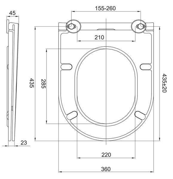 Mereo Mereo, WC combi, deșeuri vario, cu glugă, Smart Flush RIMLESS, ceramică, incl. scaune, MER-VSD91T1