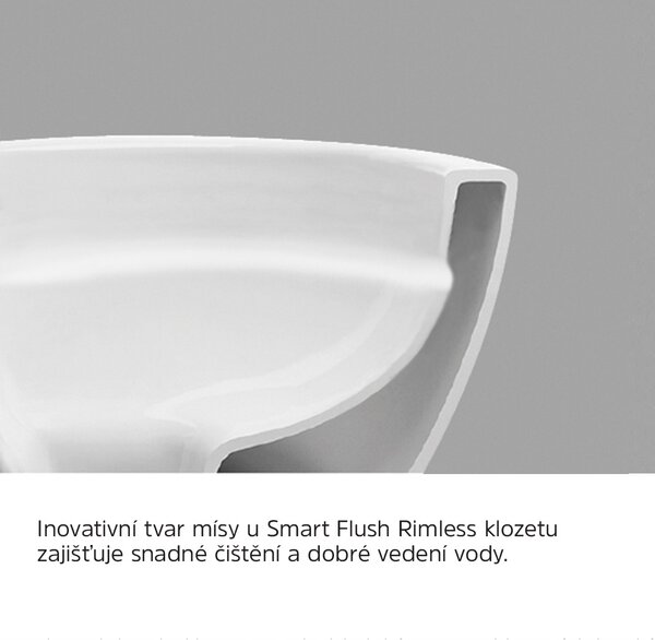 Mereo Mereo, WC combi, deșeuri vario, cu glugă, Smart Flush RIMLESS, ceramică, incl. scaune, MER-VSD91T1