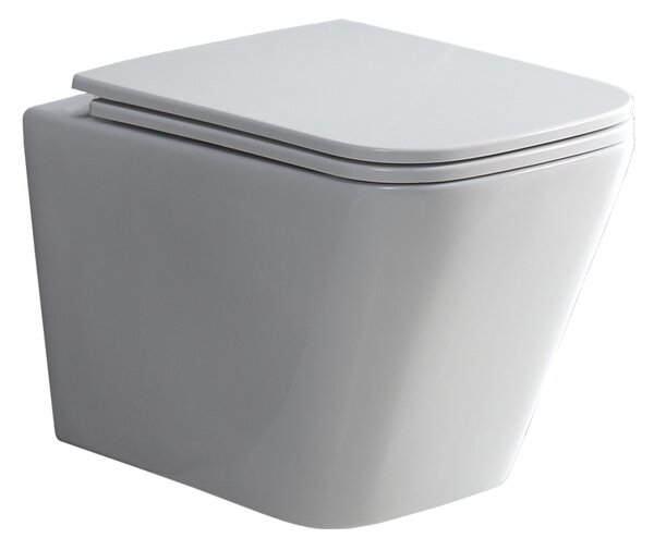 Mereo Mereo, WC suspendat cu glugă, FĂRĂ BORDA, 490x340x350, ceramică, incl. scaune, MER-VSD83S