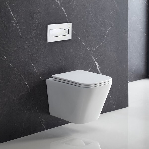 Mereo Mereo, WC suspendat cu glugă, FĂRĂ BORDA, 490x340x350, ceramică, incl. scaune, MER-VSD83S