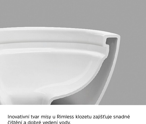 Mereo Mereo, toaletă suspendată cu glugă, FĂRĂ BORDE, 495x360x370, ceramică, incl. scaune CSS115SN, MER-VSD84S2