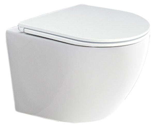 Mereo Mereo, WC suspendat cu glugă, FĂRĂ BORDE, 490x370x360, ceramică, incl. scaune CSS113S, MER-VSD82S