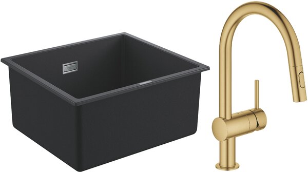 Set baterie bucătărie Grohe Minta 32321GN2, chiuvetă din granit Grohe K700 31653AP0