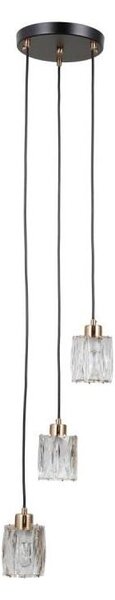 ITALUX PND-40813-3R-BK-HBR - Candelabru suspendat cu cablu TORNO, 3xE14/40W/230V, negru/auriu