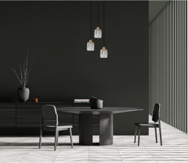 ITALUX PND-40813-3R-BK-HBR - Candelabru suspendat cu cablu TORNO, 3xE14/40W/230V, negru/auriu