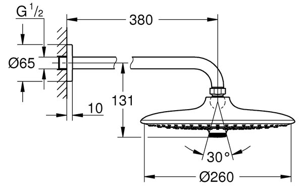 Grohe Euphoria cap de duș 26x26 cm rotund StarLight Chrome 26459000