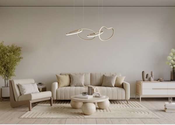 ITALUX PND-22412-S4-GD - Candelabru LED FONTE suspendat pe cablu LED/60W/230V, auriu