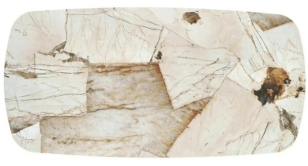 Masa extensibila ALTER, bej/negru, ceramica/sticla/metal, 180/260x90x7