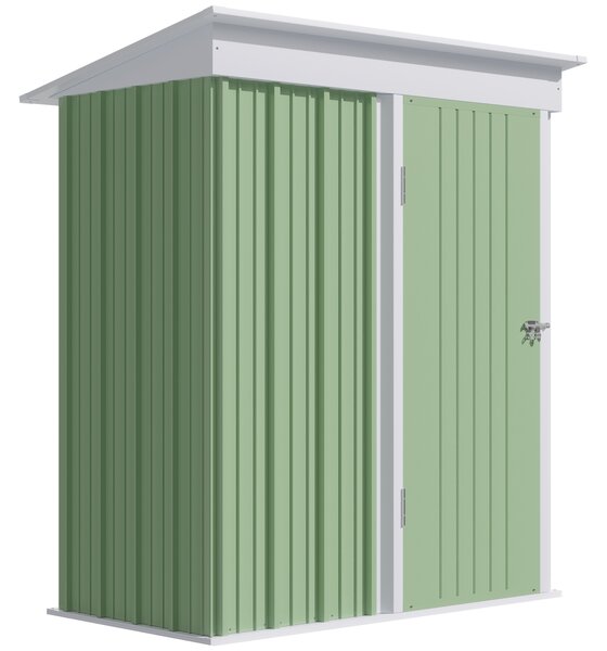 Casute de gradina de mici dimensiuni, din otel,cu usa cu blocare, 161x95x163/181cm, verde | Aosom Romania