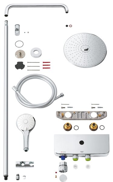 Grohe Euphoria set de duș perete cu termostat cu duș de ploaie crom 26509000