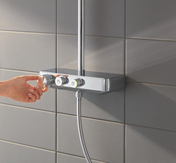 Grohe Euphoria set de duș perete cu termostat cu duș de ploaie crom 26509000