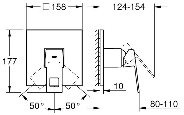 Grohe Eurocube baterie de duș ascuns crom 24061000