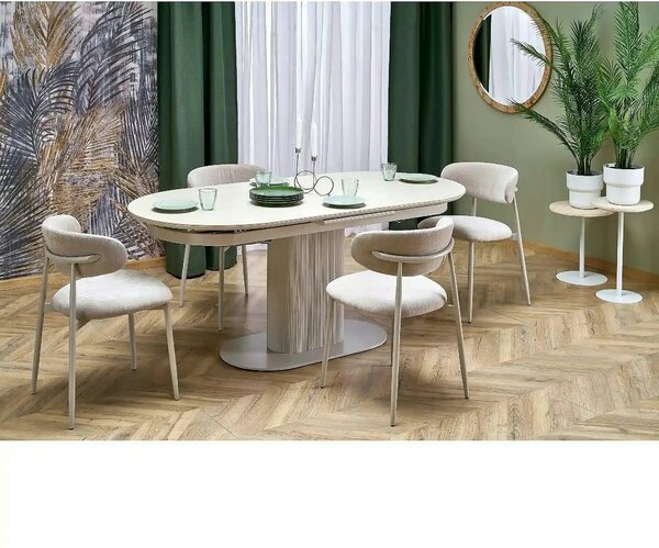 Masa extensibila FALONE, travertin/casmir, piatra sinterizata/metal, 1