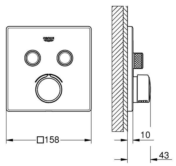 Grohe SmartControl baterie cadă-duș ascuns crom 29148000