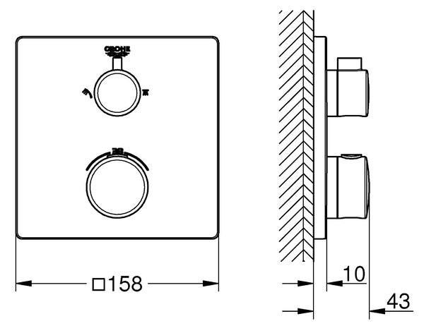 Grohe Grohtherm baterie cadă-duș ascuns cu termostat crom 24079000