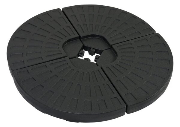 Bază din 4 piese pentru umbrelă de soare 50 x 50 cm, negru