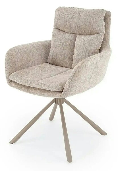 Scaun rotativ K495, bej/casmir, stofa/metal, 60x65x87 cm