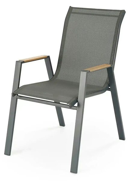 Scaun gradina HOVER, gri, plasa/metal, 54x73x90 cm