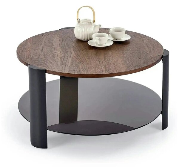 Masuta cafea LIRA, nuc/negru, 80x43 cm