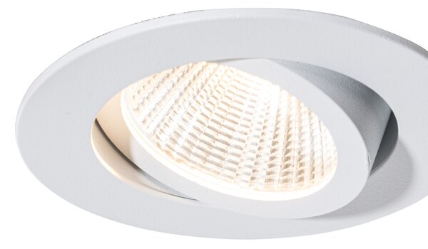 Set de 6 spoturi încastrate albe 6,8 cm, inclusiv LED 545 lm, cu dimmer IP65 - Gaius