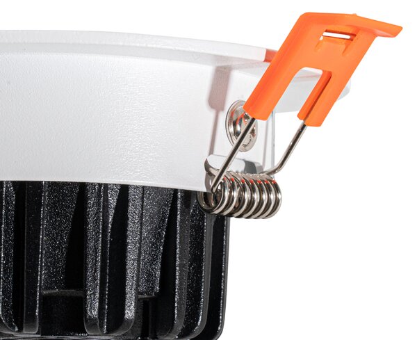 Set de 6 spoturi încastrate albe 6,8 cm, inclusiv LED 545 lm, cu dimmer IP65 - Gaius