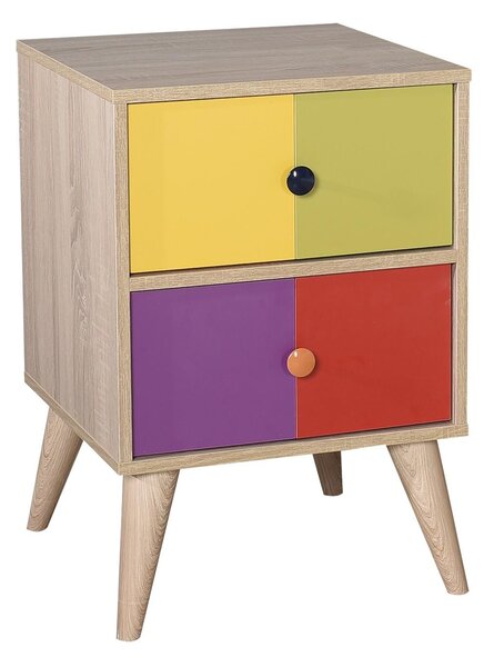 Noptieră Kiran 2 (stejar + multicolor). 1108554