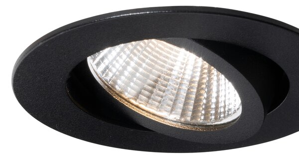 Set de 6 spoturi încastrate negre 6,8 cm, inclusiv LED 750 lm, cu dimmer IP65 - Gaius