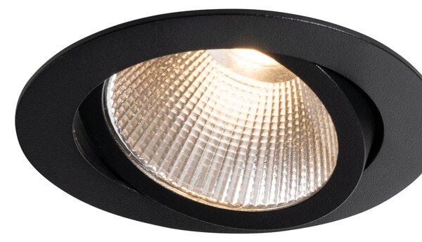 Set de 6 spoturi încastrate negre 9,5 cm incl. LED 1300 lm Dimmable IP23 - Gaius