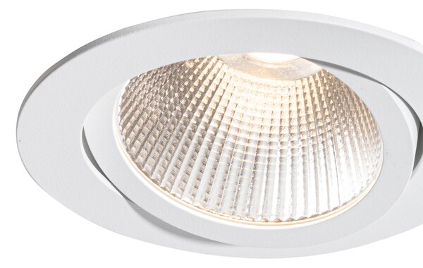 Set de 6 spoturi încastrate albe 9,5 cm, inclusiv LED 1300 lm, cu dimmer IP65 - Gaius