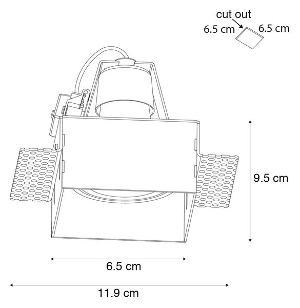 Set de 6 spoturi incastrate negre GU10 50mm fara rama - Oneon
