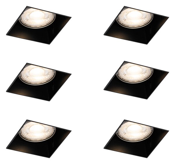 Set de 6 spoturi incastrate negre GU10 50mm fara rama - Oneon
