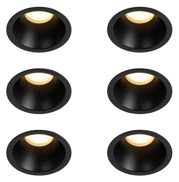 Set de 6 spoturi incastrate negre GU10 35mm IP44 - Dept