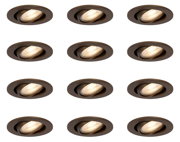 Set de 12 spoturi moderne încastrate, bronz închis, orientabile - Cisco