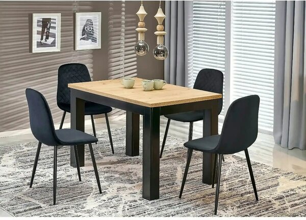 Masa extensibila GIZMO, stejar artisan/negru, PAL laminat, 120/160x75x