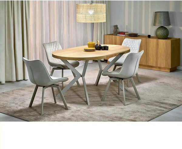 Masa extensibila PERONI, stejar/casmir, PAL laminat/otel, 100/250x100x