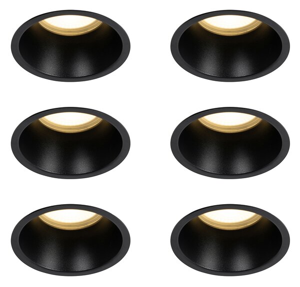 Set de 6 spoturi incastrate negre GU10 70mm IP44 - Dept