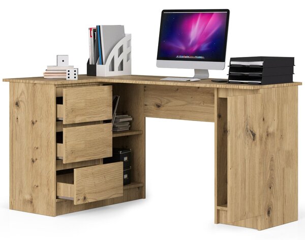 Masă PC de colț Bevin (Stejar artisan) (S). Promo -17%. 1152065