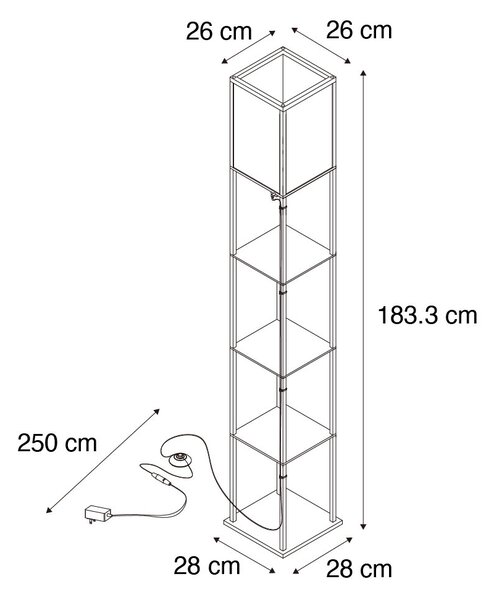 Lampă de podea de design negru și alb, cu LED integrat - Nea