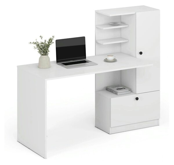 Birou HOBAS, alb, PAL laminat, 150x62x120 cm