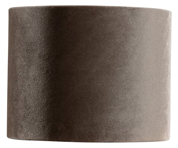 Abajur rotund din velur taupe 18/18/14
