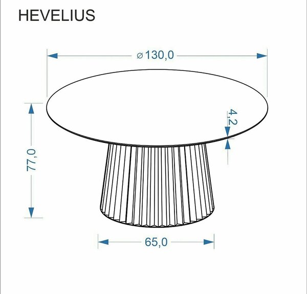 Masa HEVELIUS, nuc/negru, 130x77 cm