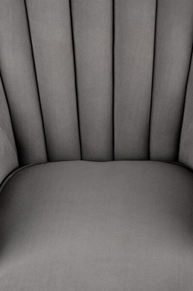 Fotoliu clasic Titan, catifea gri, 73x70x87 cm