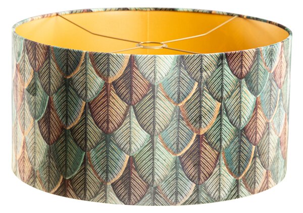 Abajur din catifea cu design frunze și interior auriu 50/50/25