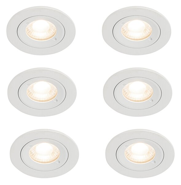 Set de 6 spoturi incastrate rotunde albe GU10 50mm IP44 - Xena