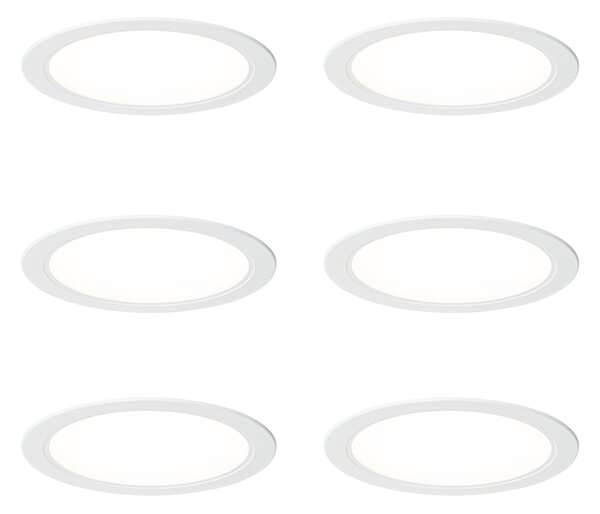 Set de 6 spoturi încastrate albe 14,5 cm, inclusiv LED, reglabile în Kelvin cu comutator DIP - Stephanie