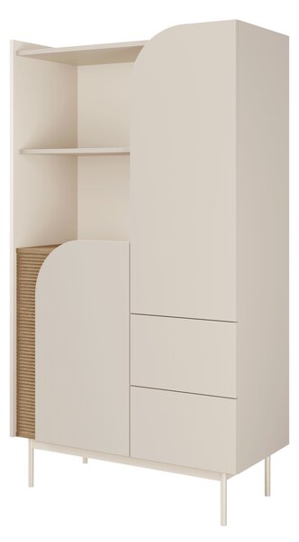 Dulap cu rafturi Clarissa 4 (makadamia + stejar primăvară). Promo -7%. 1160060