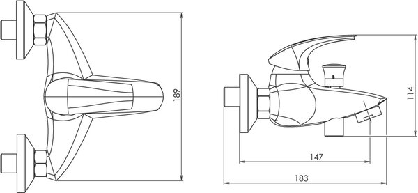 Novaservis Metalia ECO+, baterie cada 150 mm, crom, 57020,0E