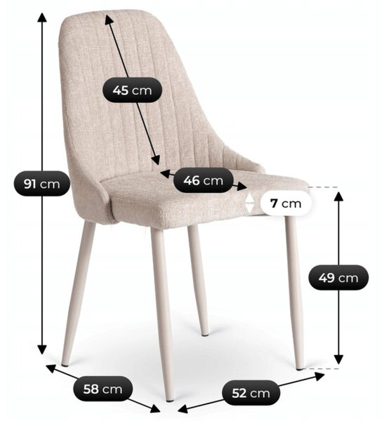 Scaun de sufragerie Trasladal (crem). Promo -20%. 1157028