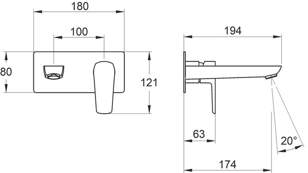 Novaservis Metalia 58, baterie de chiuvetă ascunsă, negru mat, 58200.5