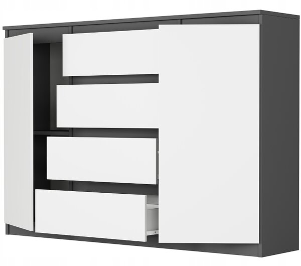 Comodă Riveus (antracit + alb). Promo -13%. 1151485